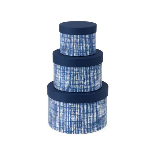 Picture of BLUE TIE-DYE ROUND GIFT BOXES